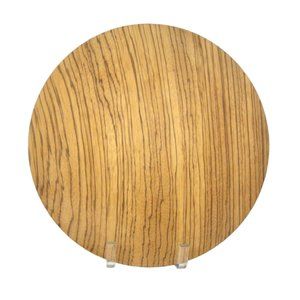 Zebra Wood Artist Made Cayring Tray Round Serving Plate Platter Solid 11.25 inch